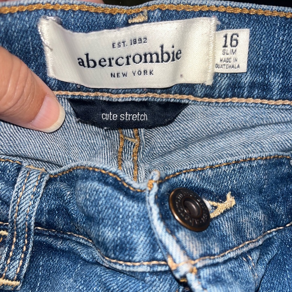 Abercrombie & Fitch girls Blue skinny Jeans sz 16 slim - Picture 5 of 5